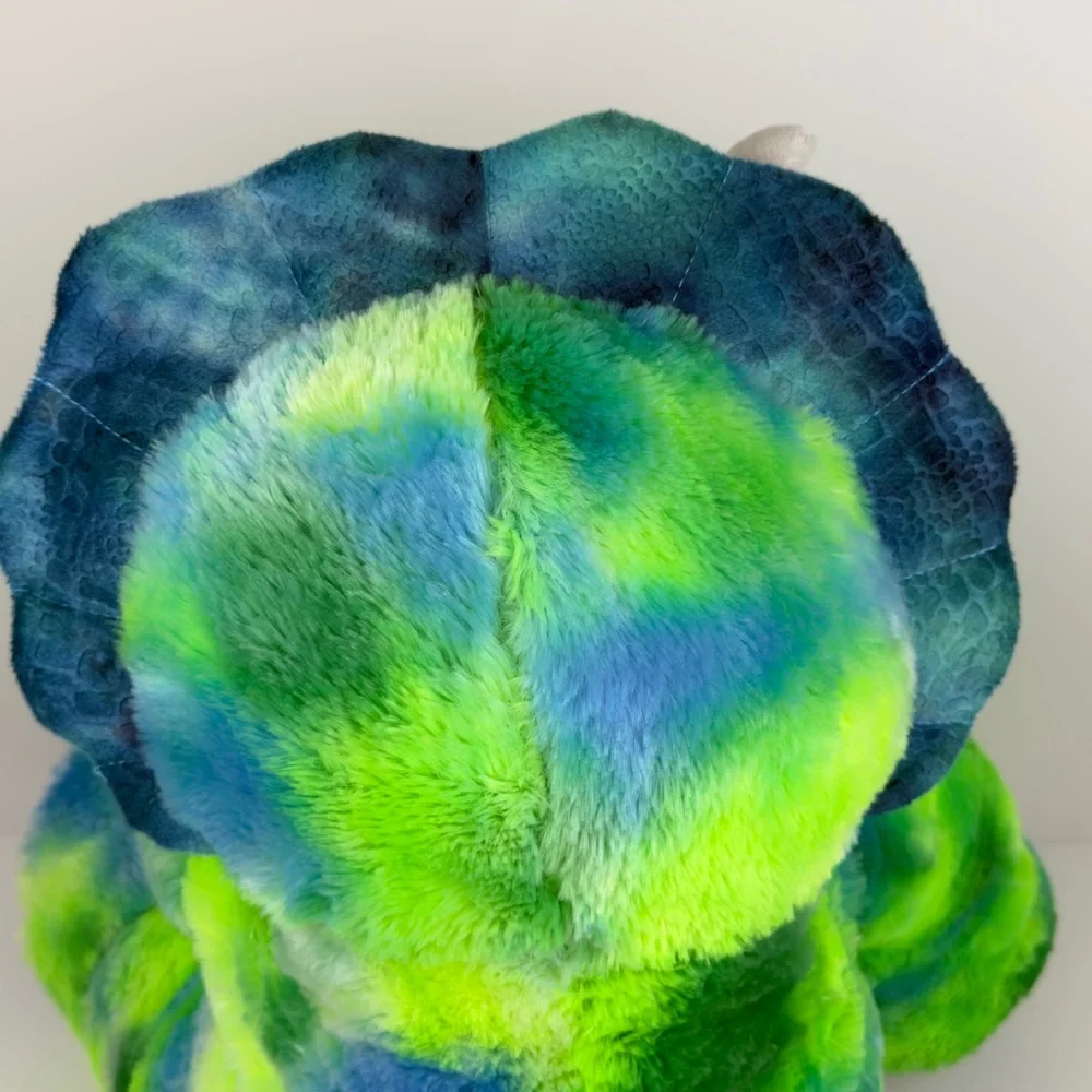 Dan Dee Jumbo Triceratops Plush 20” Tie Dye Dinosaur Stuffed Animal EUC